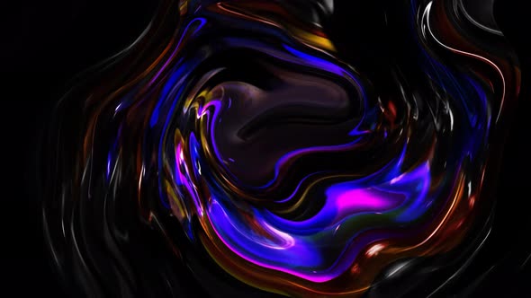 Abstract Background Oily Glossy Material Twisted Liquid Animation