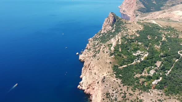 Landscape Sea And Mountains Dron Video