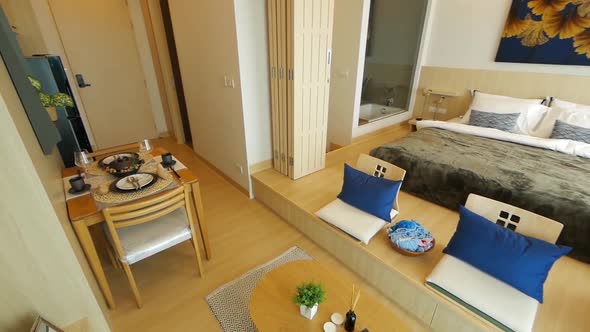 Modern Japanese Open Plan Bedroom Decoration