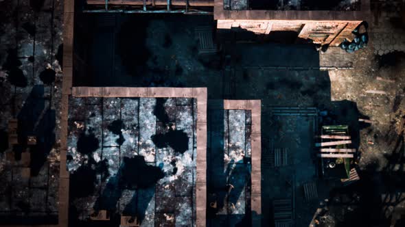 Aerial View of Abandoned Old Factory alt