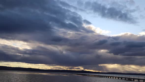 Small time lapse clip of the clouds over the ocean