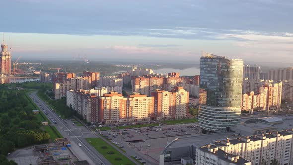 Saint Petersburg Russia Morning City Aerial 142