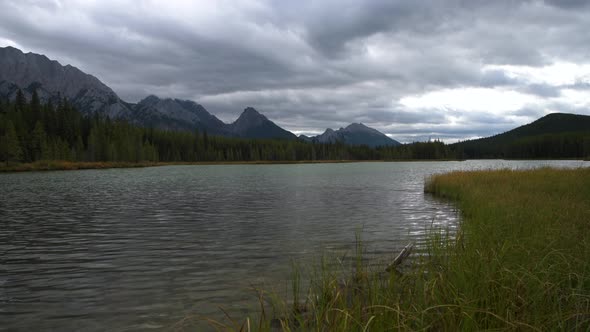 Stormy Day at a Lake in the Rocky Mountains