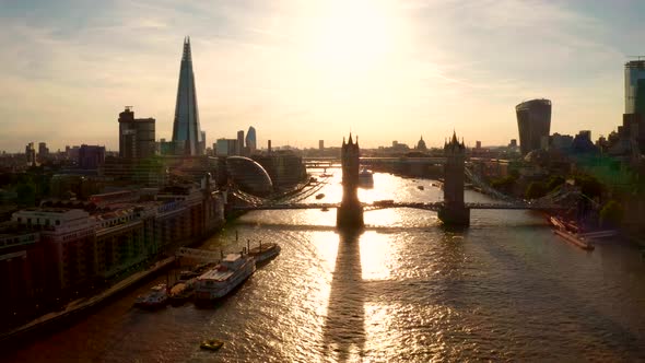 Aerial View of The London City Center from Above