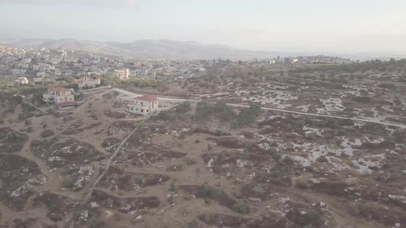 The outskirt aerial view of Arraba Palestine Middle East