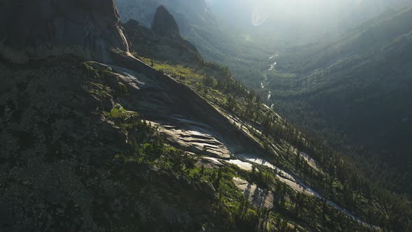 A Drone View of the Mountains of the Ergaki Natural Park Krasnoyarsk Territory