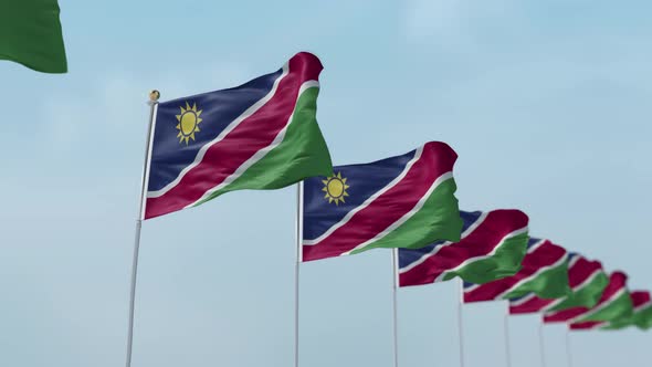 Namibia Row Of Flags 