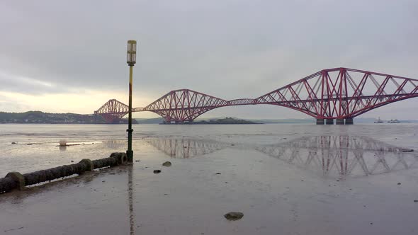 A Railway Bridge Crossing the Forth of Firth in Scotland