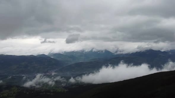 Panoramic Aerial View In Rodna Mountains Of Romania