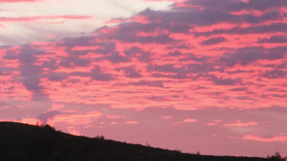 Time-lapse landscape of the sunset from Donna island, Norway, Nordland County, Helgeland region.