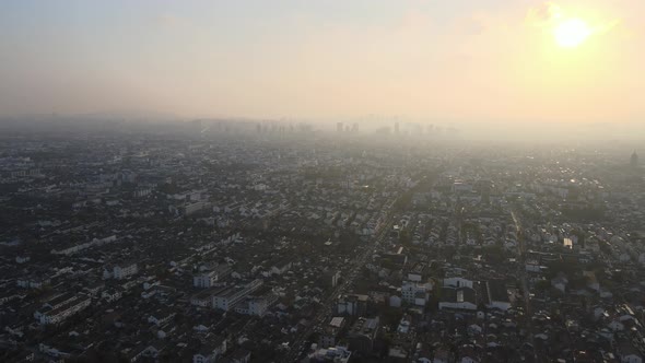 Aerial City, China, Setting Sun