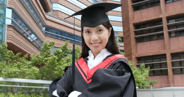 Young asian woman on graduation day