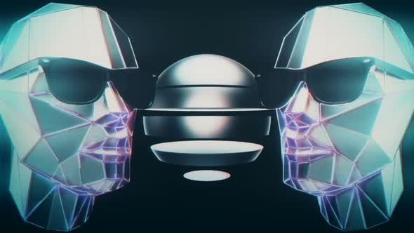 Retro Futuristic Heads VJ Loop