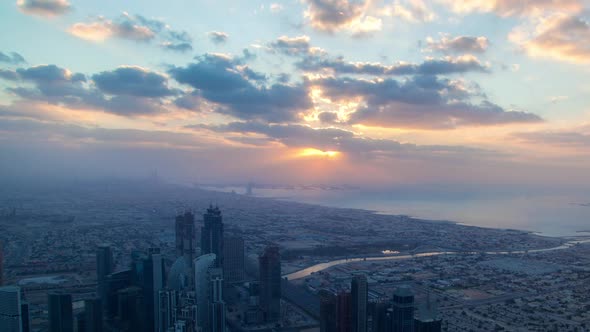 Dubai Sunset Skyline Time-lapse