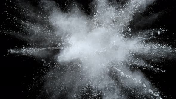 Super Slowmotion Shot of Color Powder Explosion Isolated on Black Background