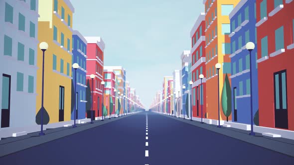 Low Poly City Loop Background  HD