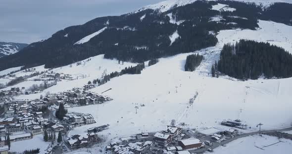 Alps Ski Resort Village. Aerial View.