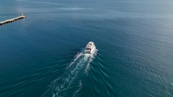 Yacht Sails on the Port of the Mediterranean Sea Turkey Alanya