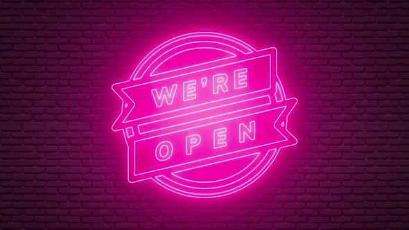 We Are Open Store sign animation