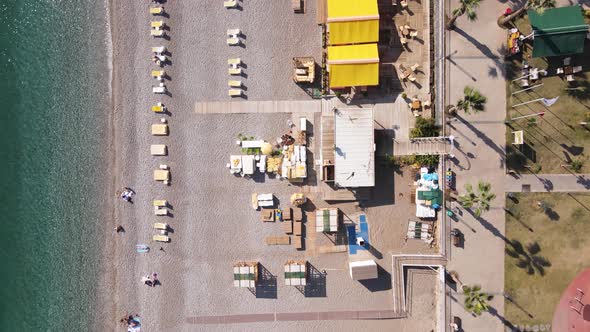 Aerial View of the Beach at the Seaside Resort Town. Turkey