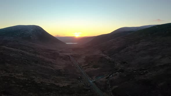 Aerial View of the Glenveagh National Park at Sunset  County Donegal  Ireland