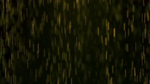 Stream of Rain with Multicolored Drops. On a Black Background with Bright Neon Lights. Close Up