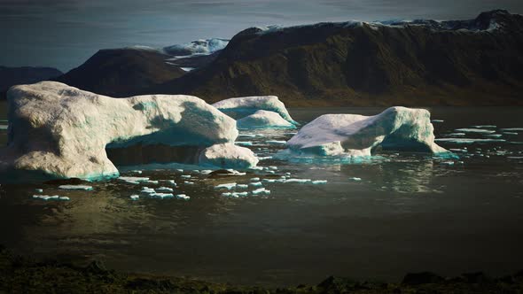 Ice Icebergs in Greenland at Summer