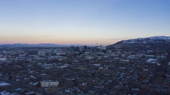 Salt Lake City Skyline in Morning Twilight