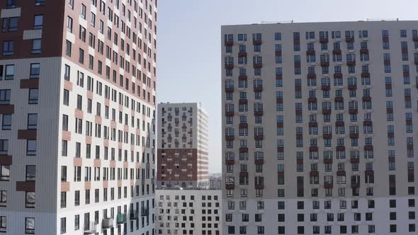 Apartment buildings in a residential area