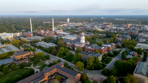 College Campus of Mizzou - University of Missouri in Columbia. Aerial Drone