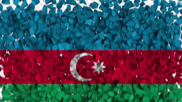 Azerbaijan Flag Breaking Rocks Transition alt