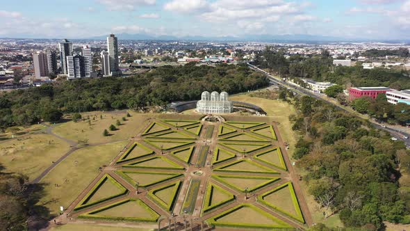 Curitiba Brazil. Public park at downtown city of Parana state.