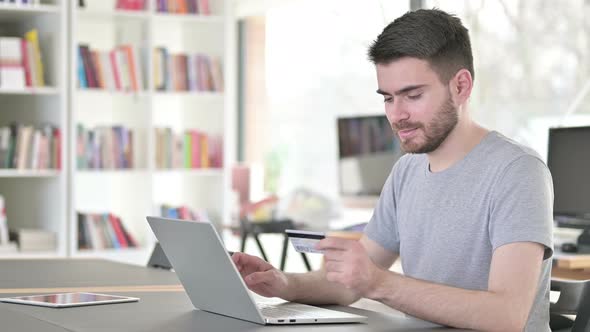 Online Payment on Laptop By Young Man, Shopping