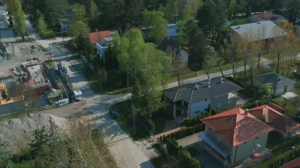 Afternoon drone view from the surrounding buildings near the shore of Zamárdi, Lake Balaton. ( DJi D