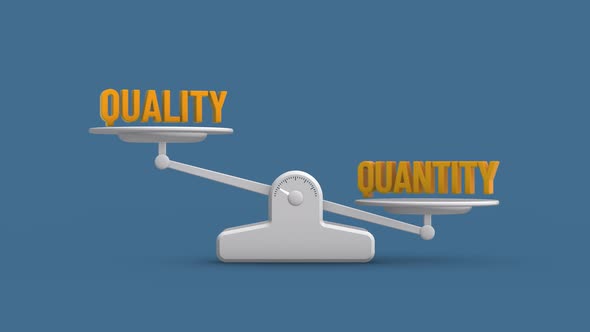 Quality vs Quantity Balance Weighing Scale Looping Animation