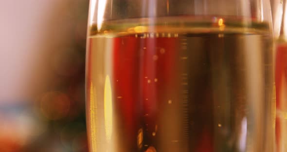 Close-up of champagne glass 4k