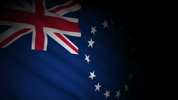 Cook Islands Flag Blowing in Wind alt