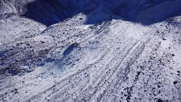 High Rocks Covered with Snow