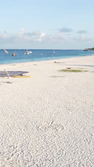 Vertical Video of the Beach on Zanzibar Island Tanzania