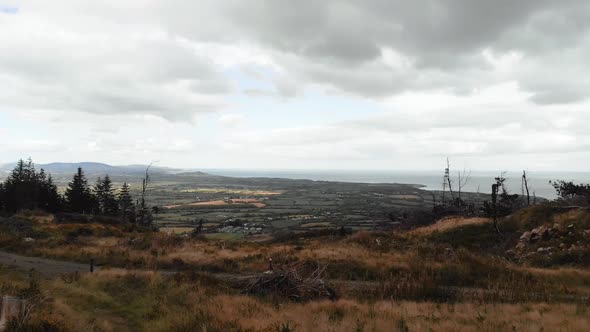 flyover Tara Hill towards Gorey and the Ocean