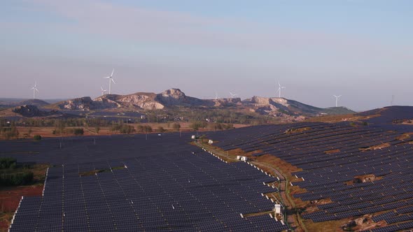 Solar power station in montain