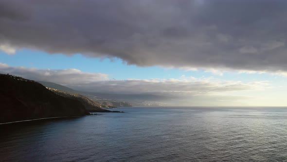 Magnificent Sunset on the Atlantic Ocean Coast On the Island of Tenerife