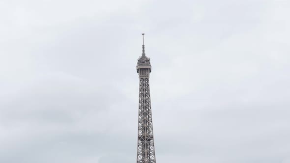 Landmark of  Champ de Mars Tour Eiffel in Paris by the day 4K 2160p 30 fps UltraHD slow  tilt footag
