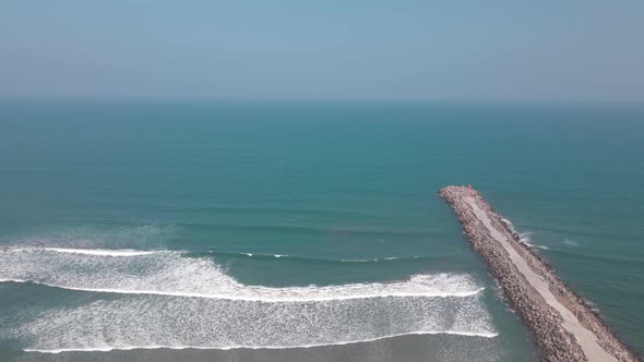 Boca del rio main shoreline seen from a drone