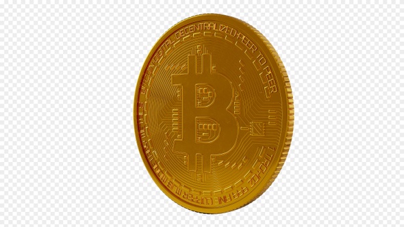 Bitcoin rotates on a transparent background
