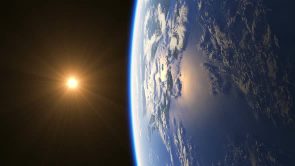 Amazing Sunrise Over The Earth And View Of Planet Earth From Space. alt