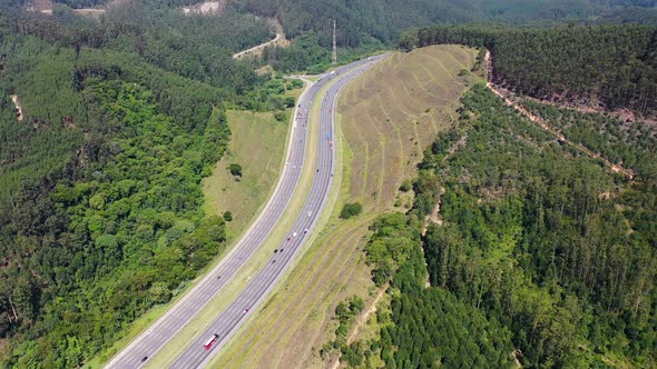 Landmark highway road between mountains.