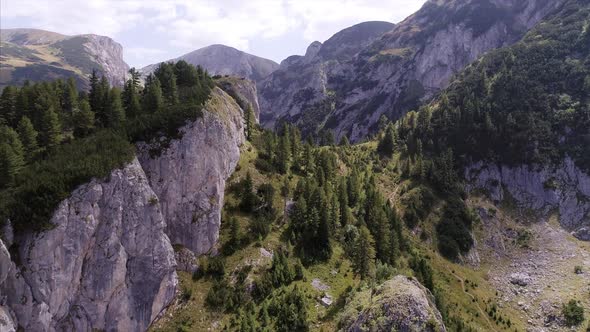 Flying Towards the Rugged Mountains of Rugova in the Albanian Alps