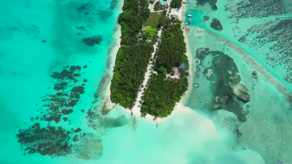 Aerial view texture of exotic sea view beach adventure by blue sea and white sandy background of a d