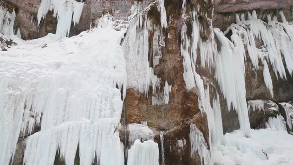 frozen beautiful waterfall in 4k resolution chegemsky waterfall gorge beautiful landscape